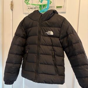 The North Face Kids Black Hooded Puffer Jacket